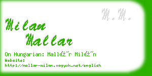 milan mallar business card